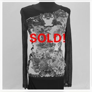 Express Long Sleeve Burgundy with Garden Scene